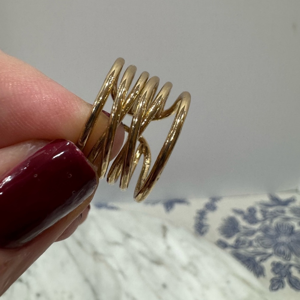 Gold tone and rose gold tone and rhinestone Stacking Ring Set - Picture 9 of 12